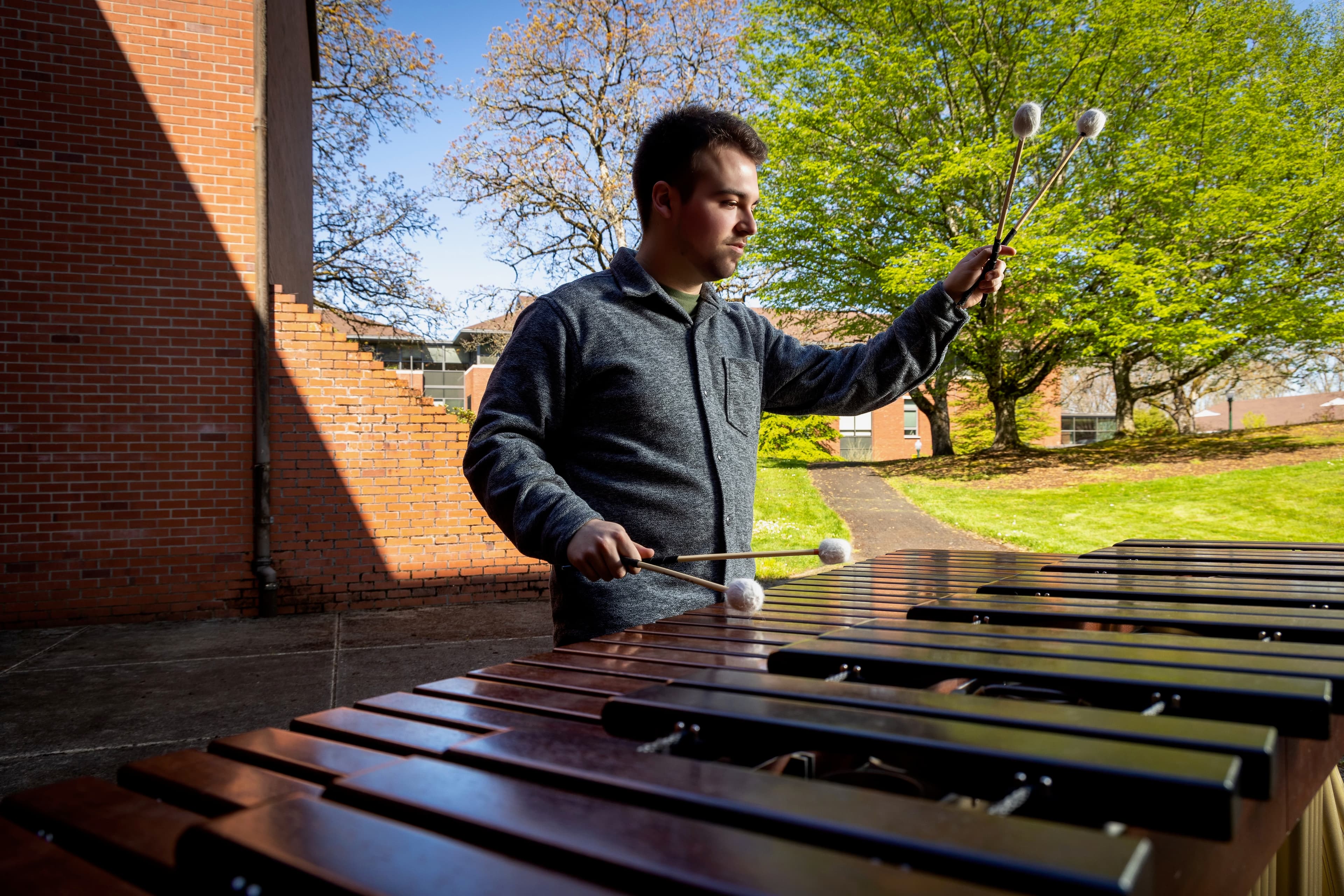 A solo marimba performance that adds a unique and vibrant sound to your event.